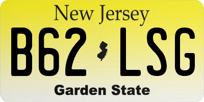 NJ license plate B62LSG