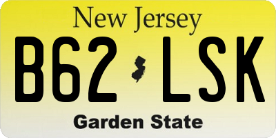 NJ license plate B62LSK