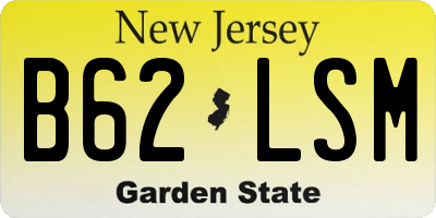 NJ license plate B62LSM