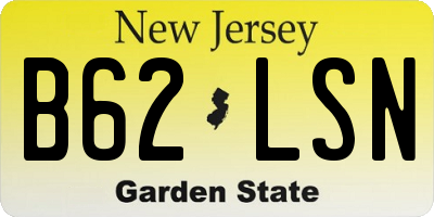NJ license plate B62LSN