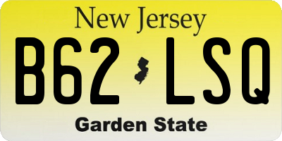 NJ license plate B62LSQ