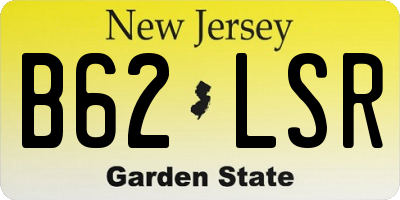 NJ license plate B62LSR