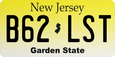 NJ license plate B62LST