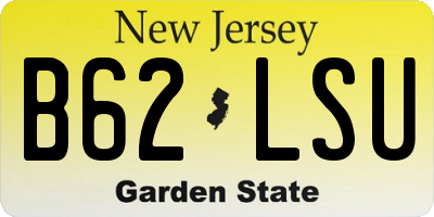 NJ license plate B62LSU