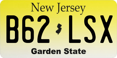 NJ license plate B62LSX