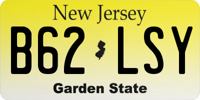 NJ license plate B62LSY