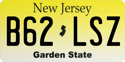 NJ license plate B62LSZ
