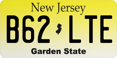 NJ license plate B62LTE