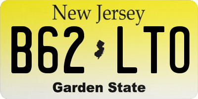 NJ license plate B62LTO