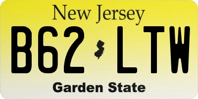 NJ license plate B62LTW