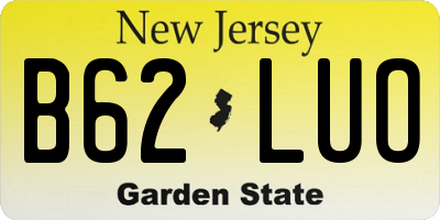 NJ license plate B62LUO
