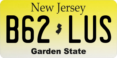 NJ license plate B62LUS