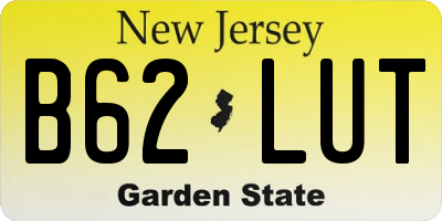 NJ license plate B62LUT