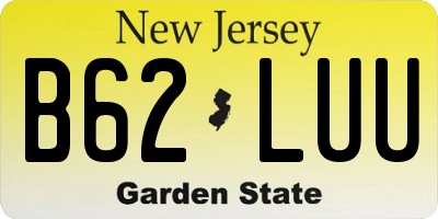 NJ license plate B62LUU