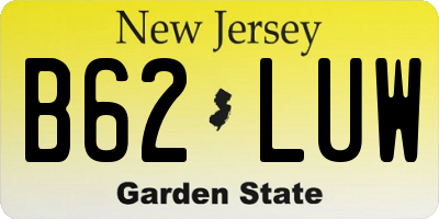 NJ license plate B62LUW