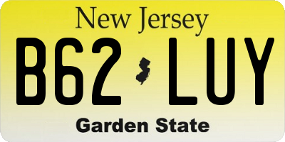 NJ license plate B62LUY