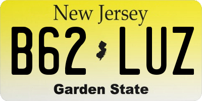 NJ license plate B62LUZ