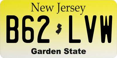 NJ license plate B62LVW