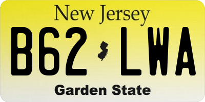NJ license plate B62LWA