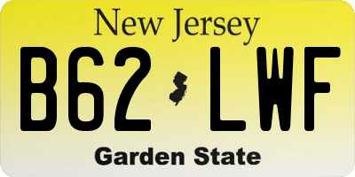 NJ license plate B62LWF