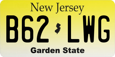 NJ license plate B62LWG