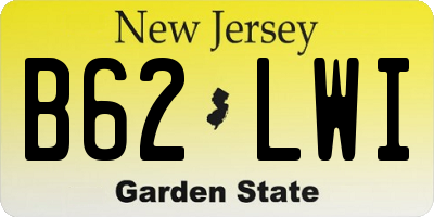 NJ license plate B62LWI