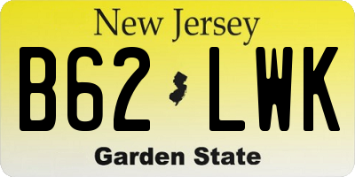 NJ license plate B62LWK
