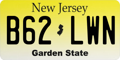 NJ license plate B62LWN