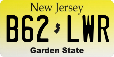 NJ license plate B62LWR