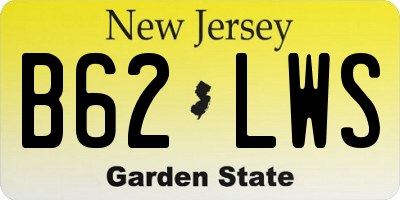 NJ license plate B62LWS