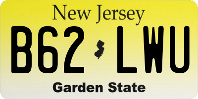 NJ license plate B62LWU
