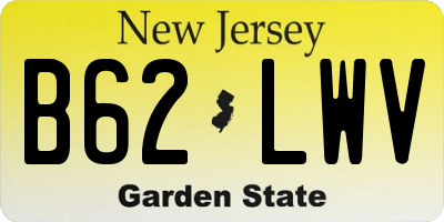 NJ license plate B62LWV