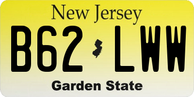 NJ license plate B62LWW