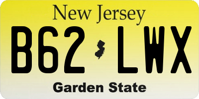 NJ license plate B62LWX