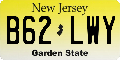 NJ license plate B62LWY