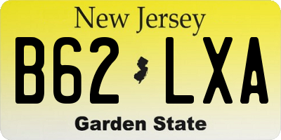NJ license plate B62LXA