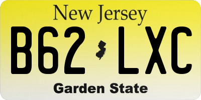NJ license plate B62LXC