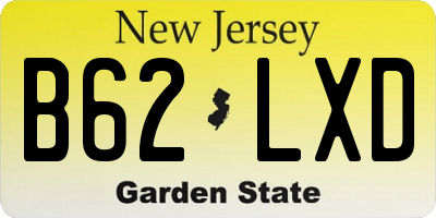 NJ license plate B62LXD