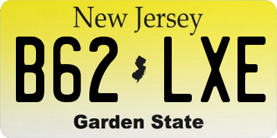 NJ license plate B62LXE