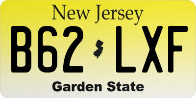 NJ license plate B62LXF