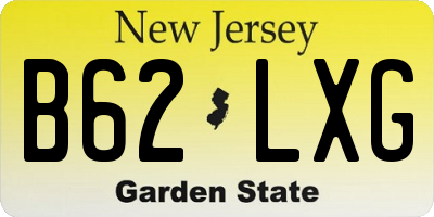NJ license plate B62LXG