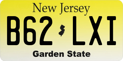NJ license plate B62LXI