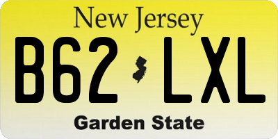 NJ license plate B62LXL
