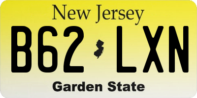 NJ license plate B62LXN