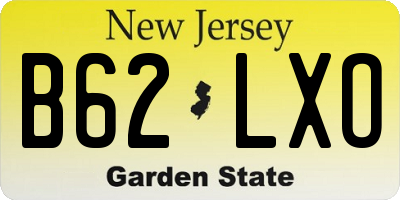 NJ license plate B62LXO