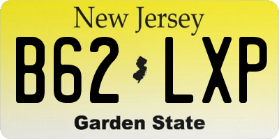 NJ license plate B62LXP