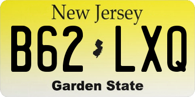 NJ license plate B62LXQ