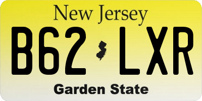NJ license plate B62LXR
