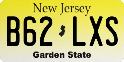 NJ license plate B62LXS