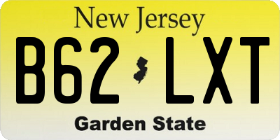 NJ license plate B62LXT